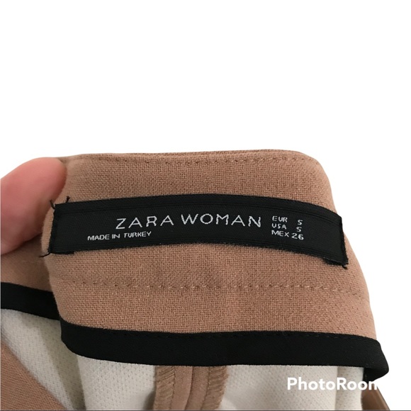 Zara Tan Midi Skirt | Side Slit | Mod Stripe - Picture 6 of 9